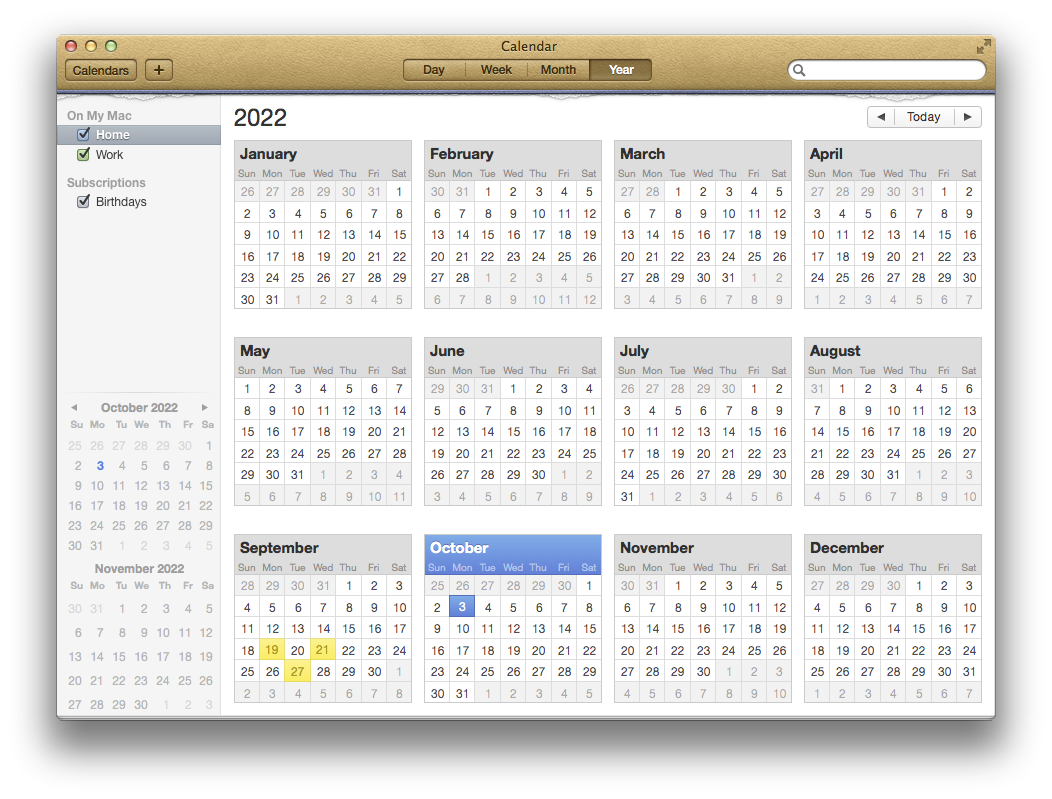 OS X Calendar App